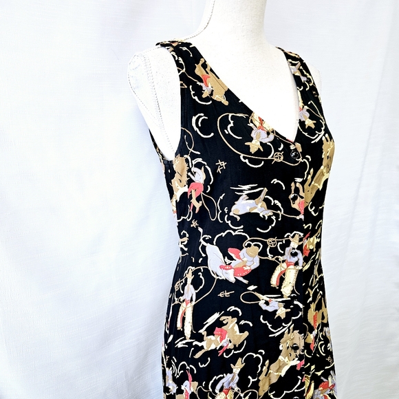 Vintage Desert West by Sherry Holt Southwestern Rodeo Print Maxi Dress X-small - Picture 4 of 10